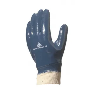 Deltaplus Ni155 Glove Fully Coated with Nitrile and Wrist Cuff 605